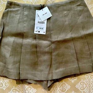 Elegant Beige Pleated Shorts and Dress